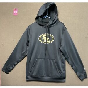 BSN SPORTS Polyester Navy Blue‎ Hoodie Sweatshirt M Embroidered Pullover